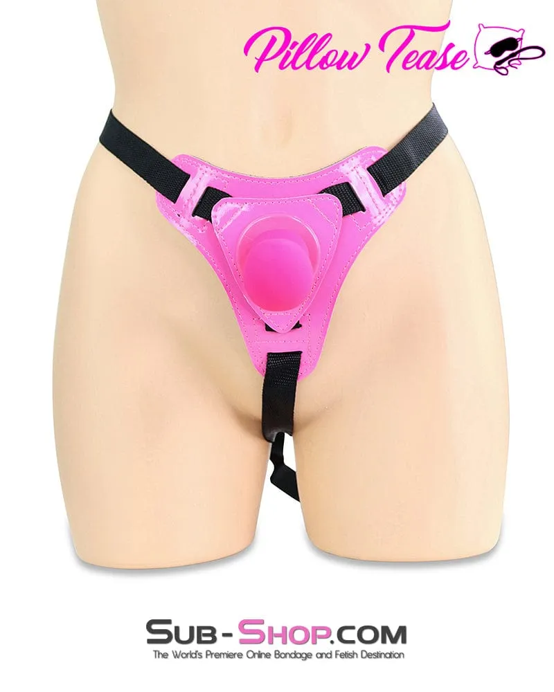 1413DL      Pink Power Play Strap On Dildo Harness with Silicone Ripple Dildo