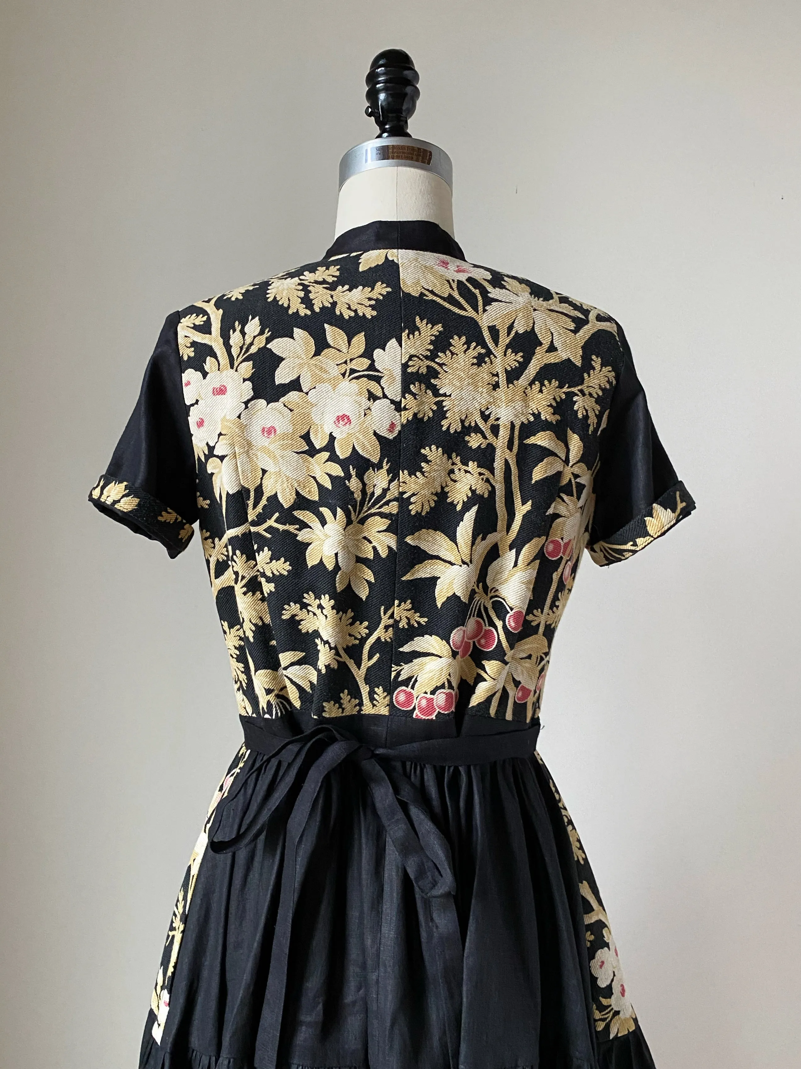 19th century cherry tree patched tiered dress xs,s
