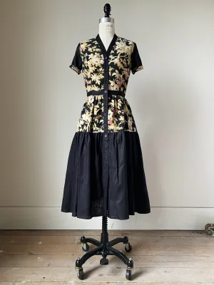 19th century cherry tree patched tiered dress xs,s
