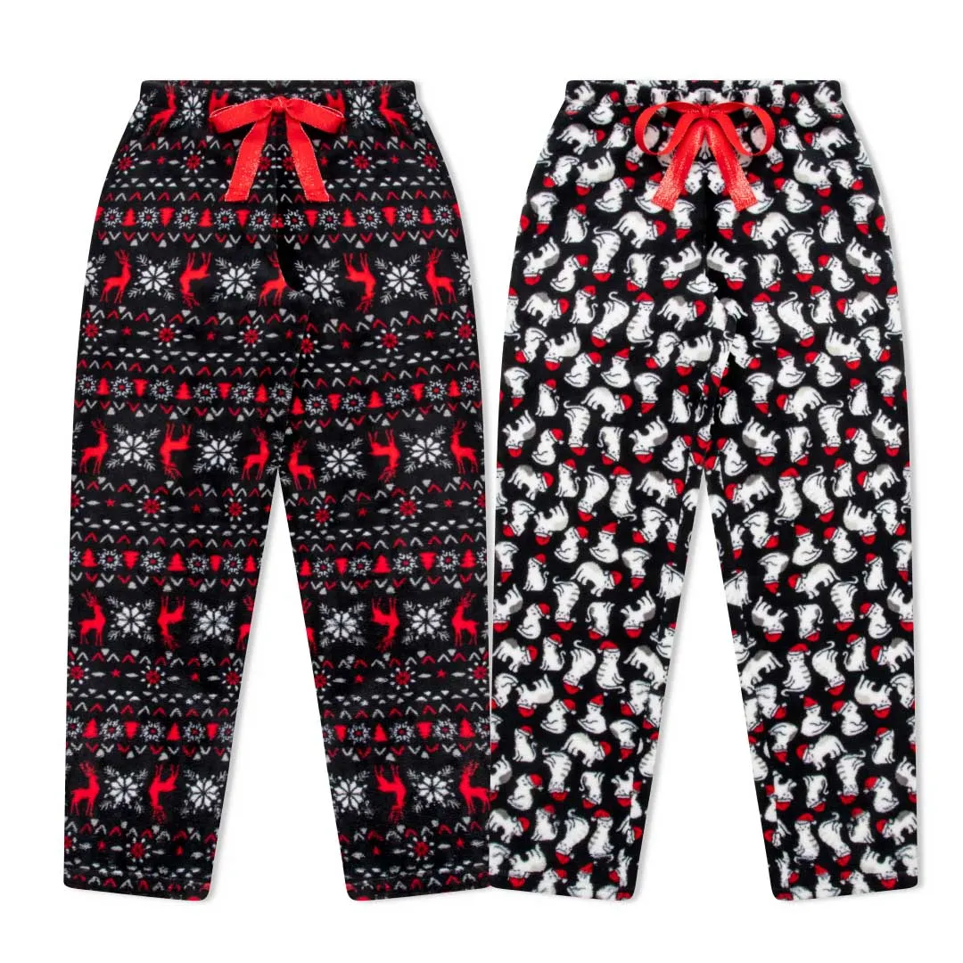 2-Pack Plush Fleece Pajama Pants