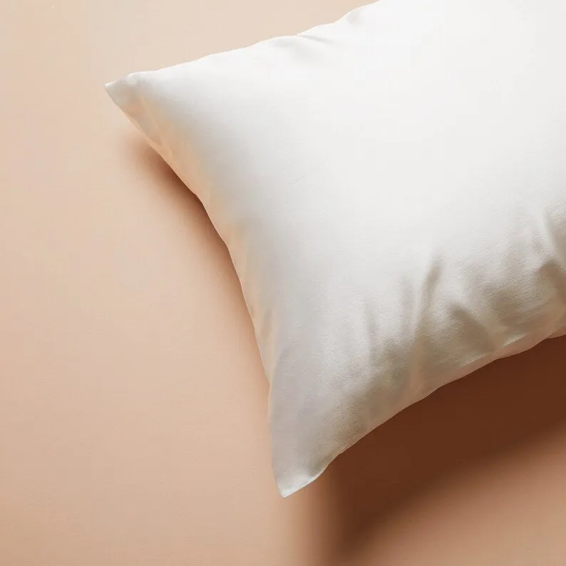 2 Pieces Set Natural Silk Sleeping Pillowcase Set with Eyemask 22 momme (White)