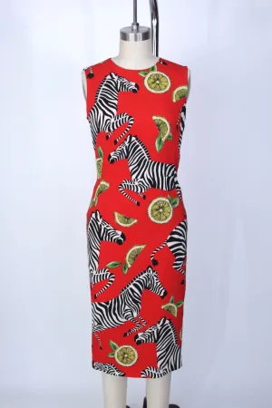 2018 Dolce & Gabanna Silk Zebra Print Dress*