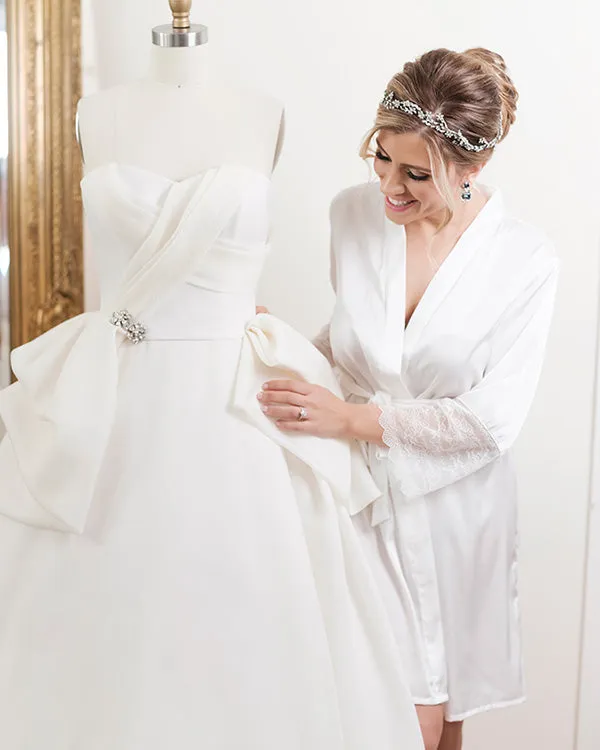 2019 Satin Wedding Dress with Chiffon Ruffles Sweetheart Ball Gown Wedding Dress Beaded
