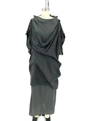 80s Issey Miyake Draped Layer Dress