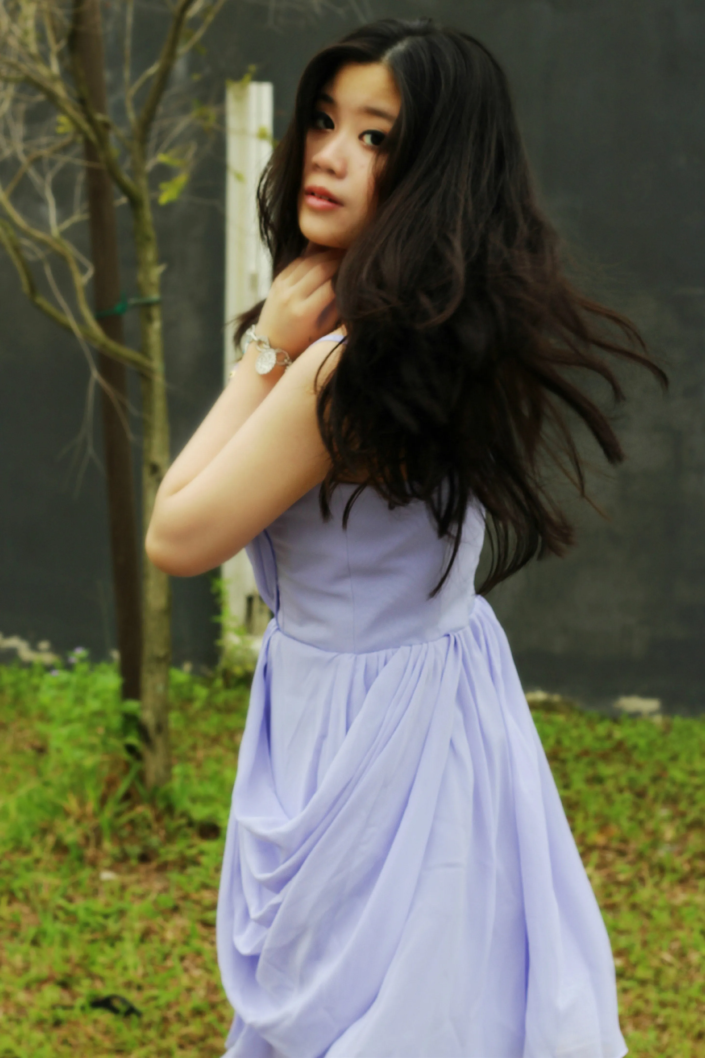 A-line V-neck Spaghetti Strap Knee Length Chiffon Pleated Prom Dress