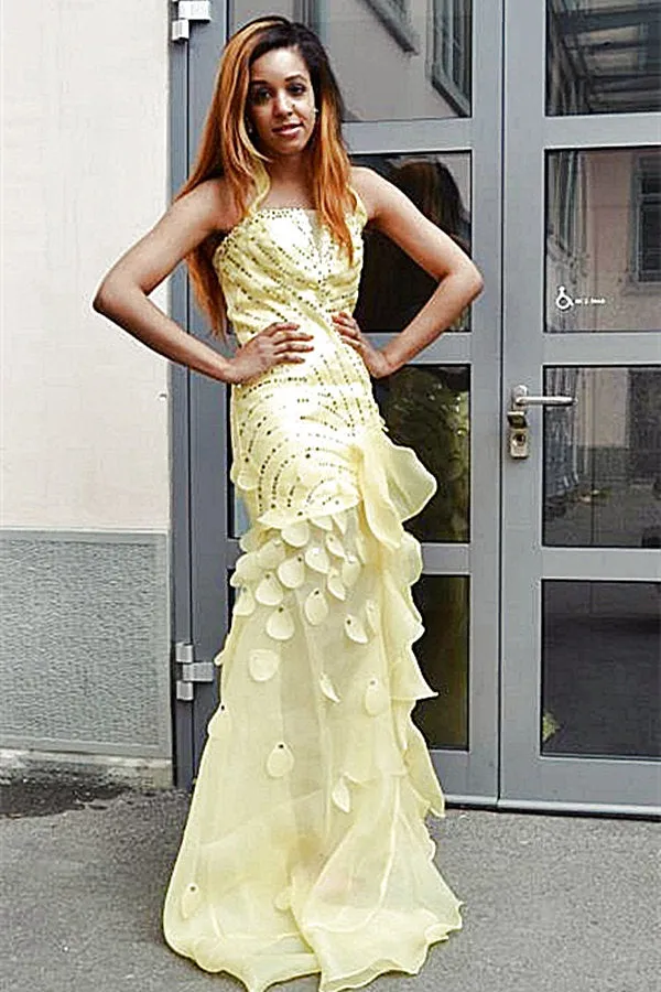 A-line Wide Straps Floor Length Tulle Paillette Prom Dress