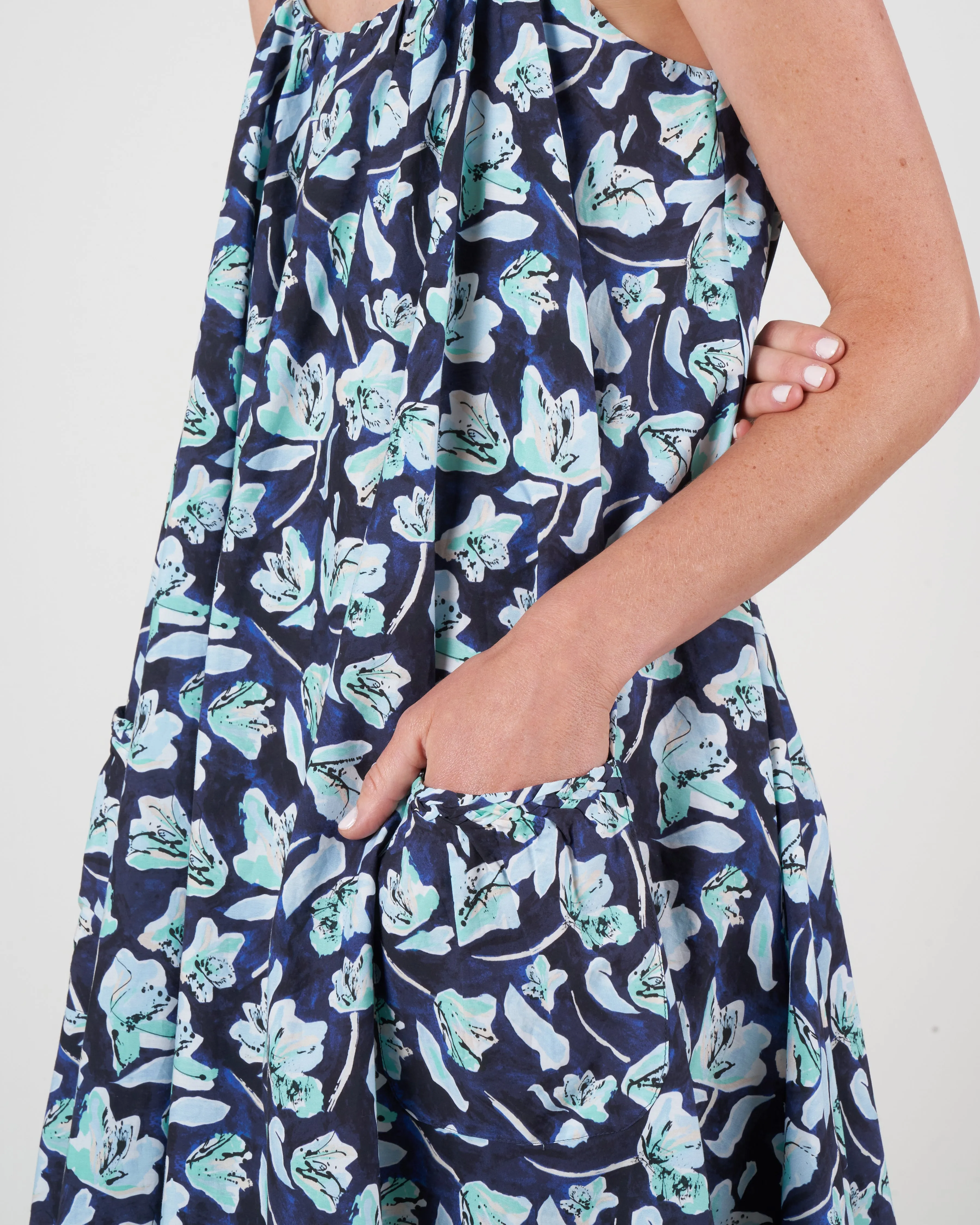 akumal dress - blue floral