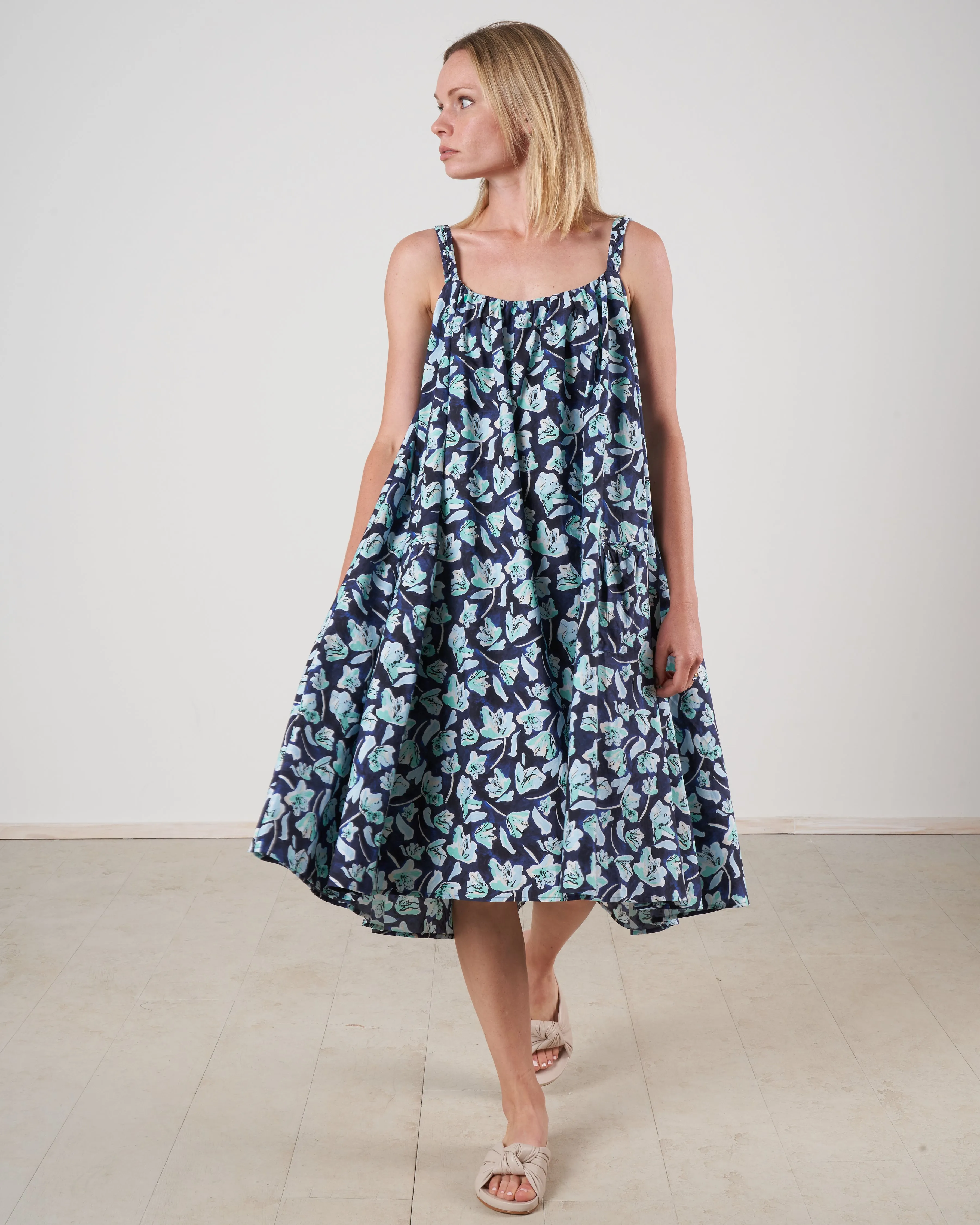 akumal dress - blue floral