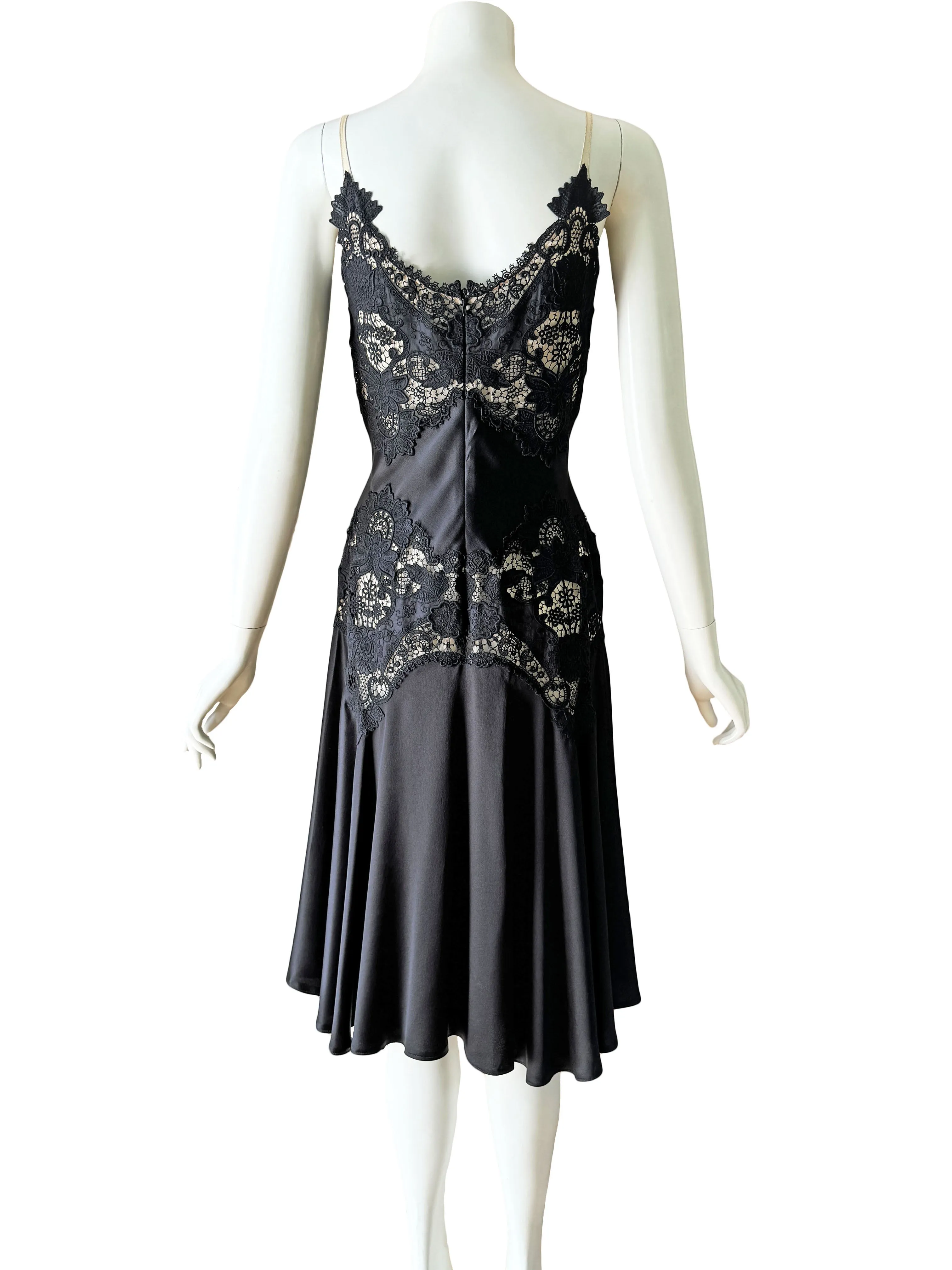 Alexander McQueen 2005 Black Guipure Lace & Silk Dress