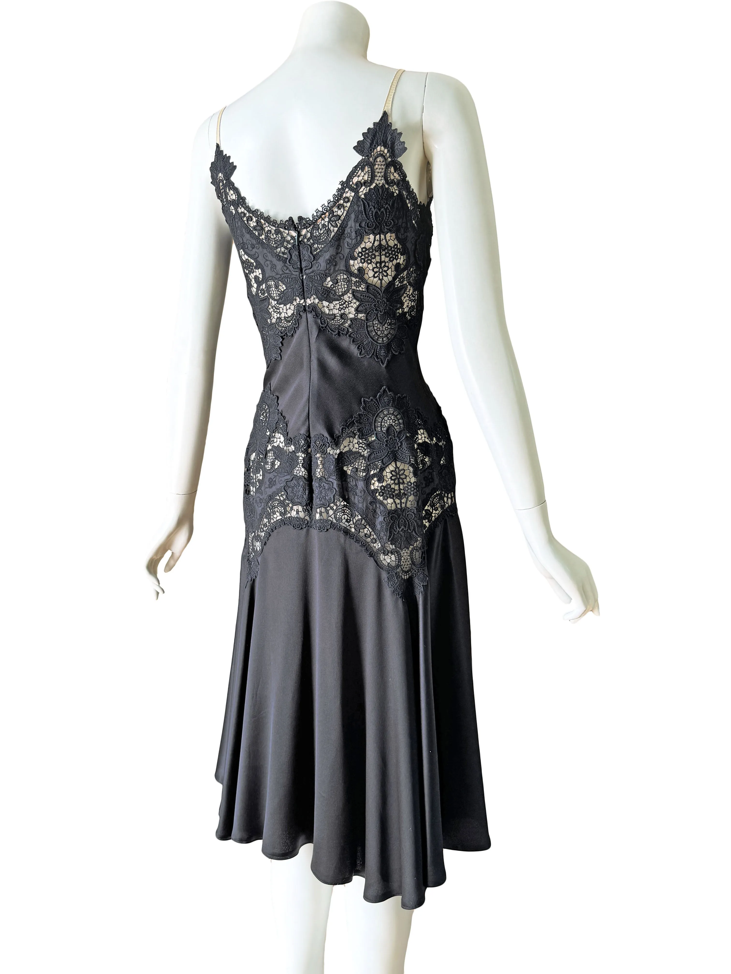 Alexander McQueen 2005 Black Guipure Lace & Silk Dress