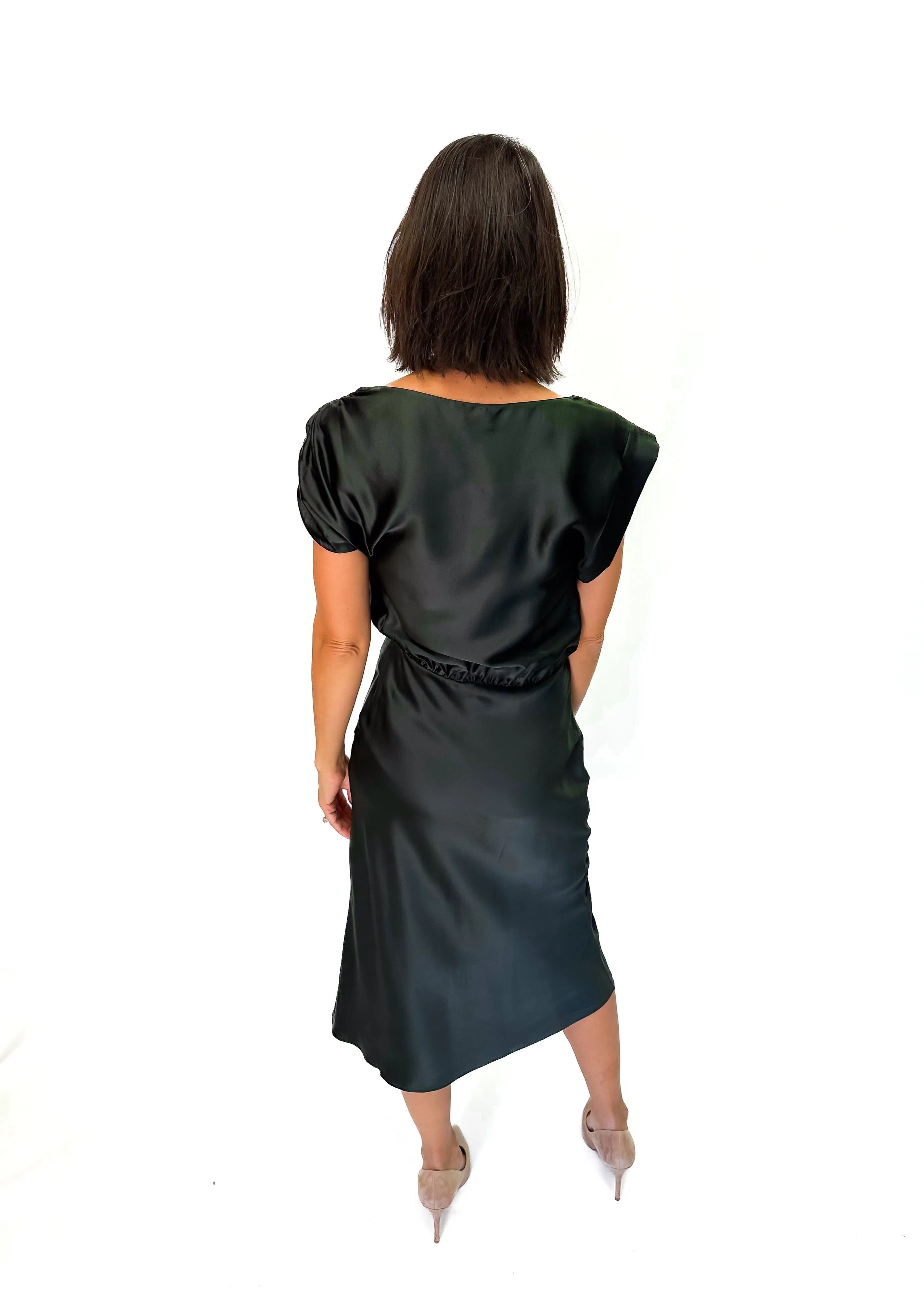 Amanda Uprichard Elroy Silk Dress - Black Forest