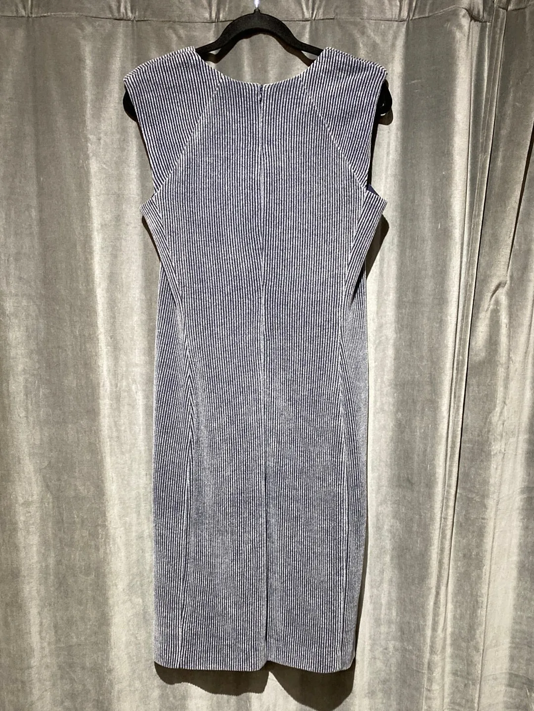Amina Rubinacci Grey Sleeveless Stretch Dress