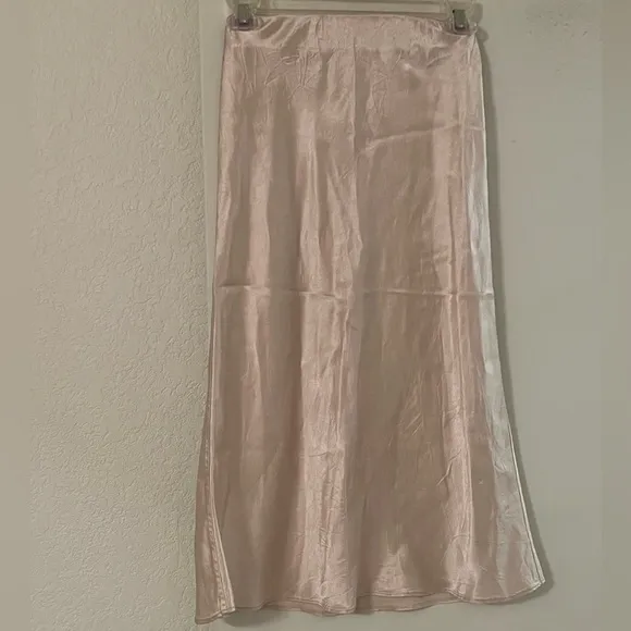Aritzia Slip Satin Midi Skirt