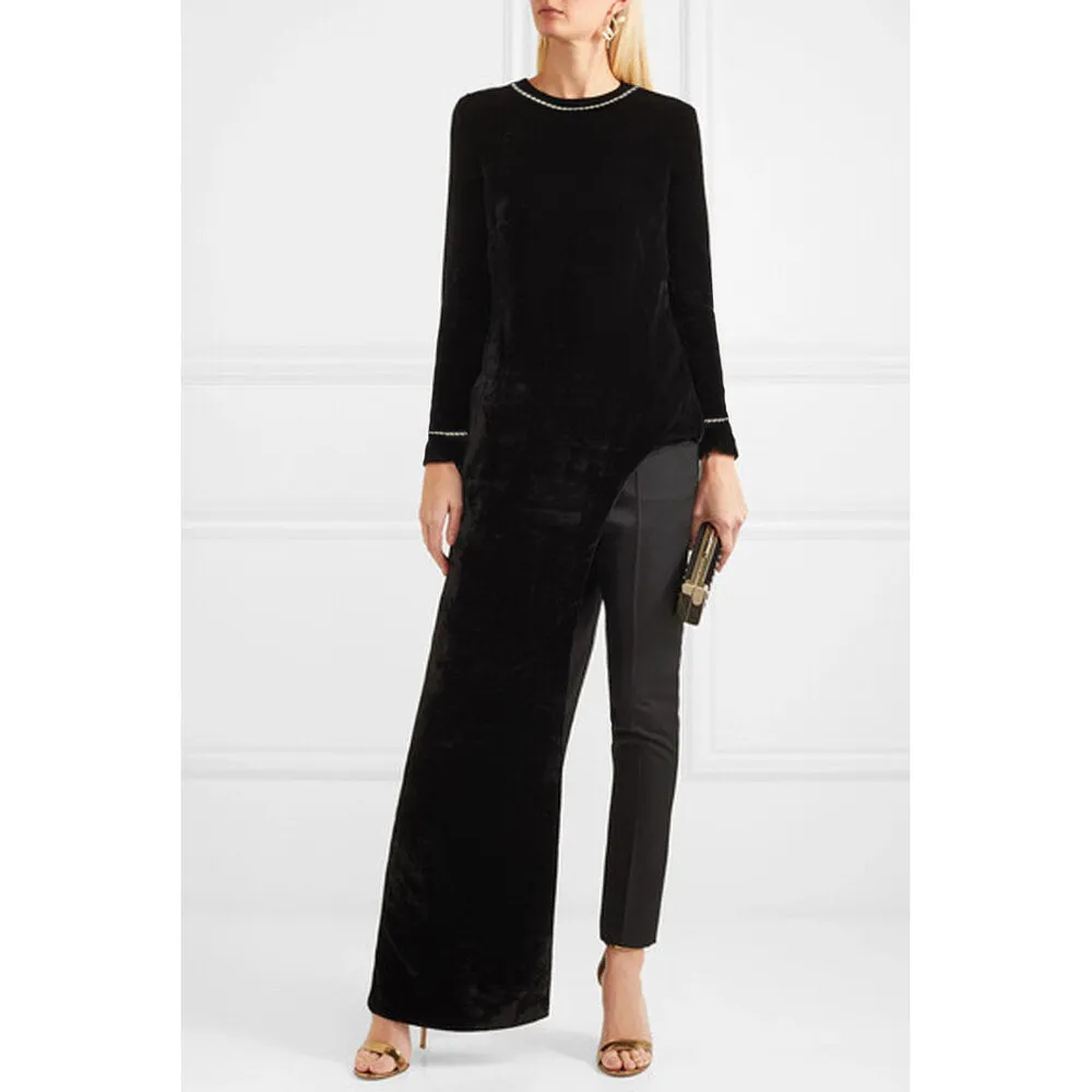 Asymmetric Velvet Tunic