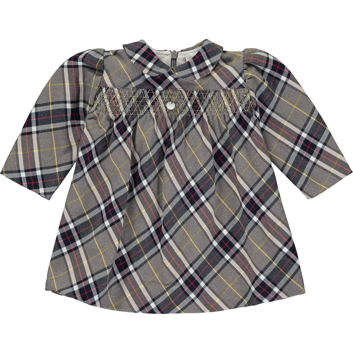 Baby Girl Grey and Blue Tartan Check Dress
