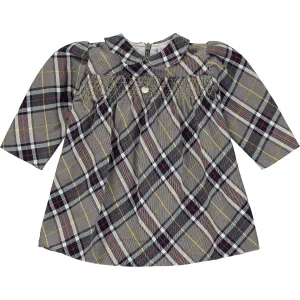 Baby Girl Grey and Blue Tartan Check Dress