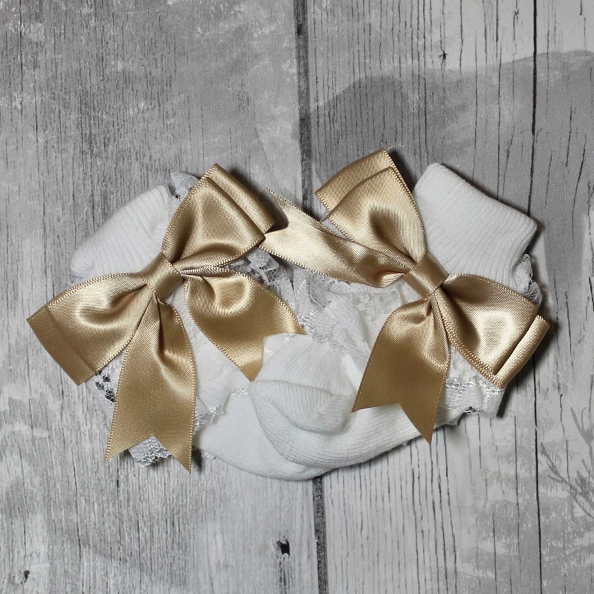 Baby Girls Ankle Socks | White & Camel Bow