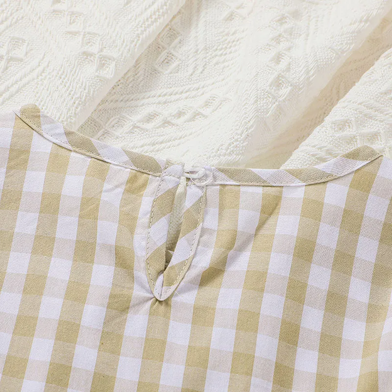 Baby Girls Plaid Long Sleeve Summer Cotton Soft Dress
