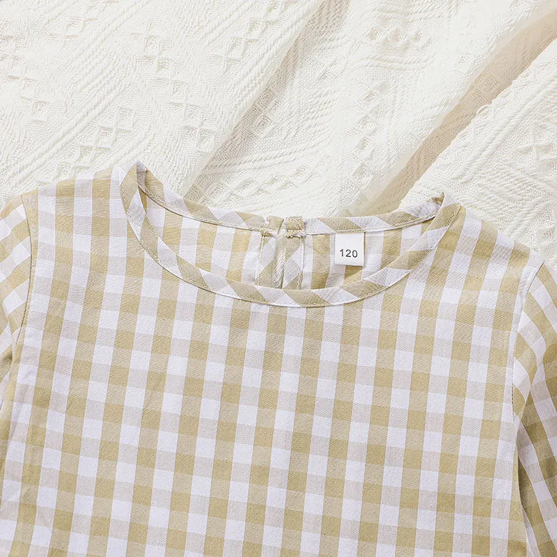 Baby Girls Plaid Long Sleeve Summer Cotton Soft Dress