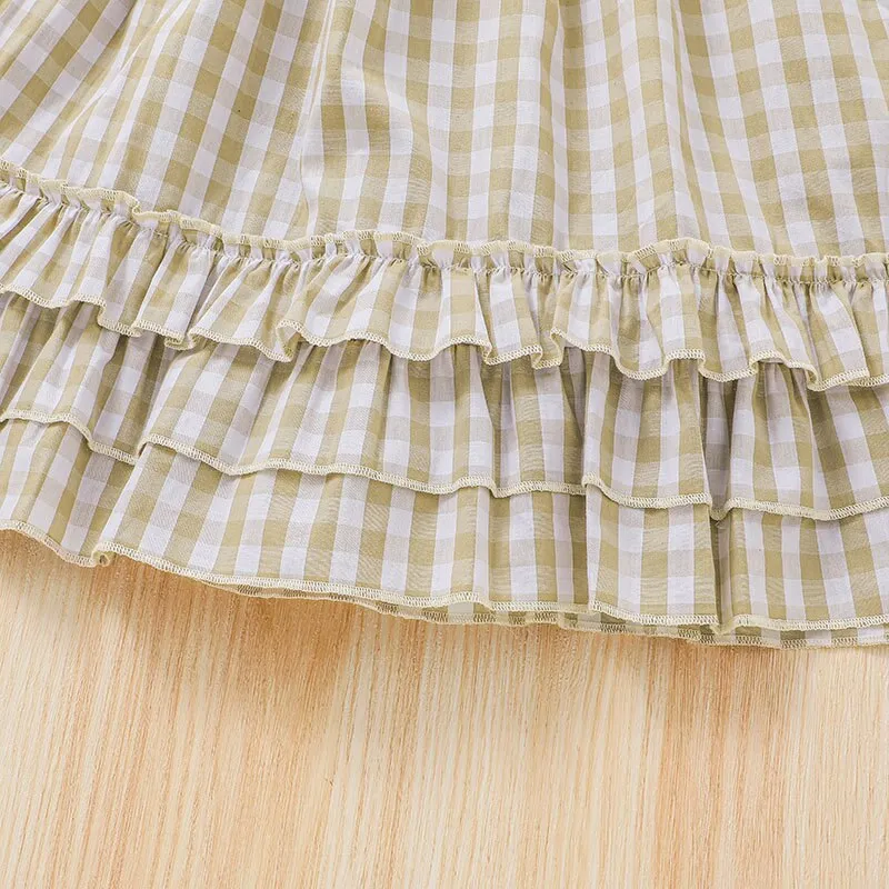 Baby Girls Plaid Long Sleeve Summer Cotton Soft Dress