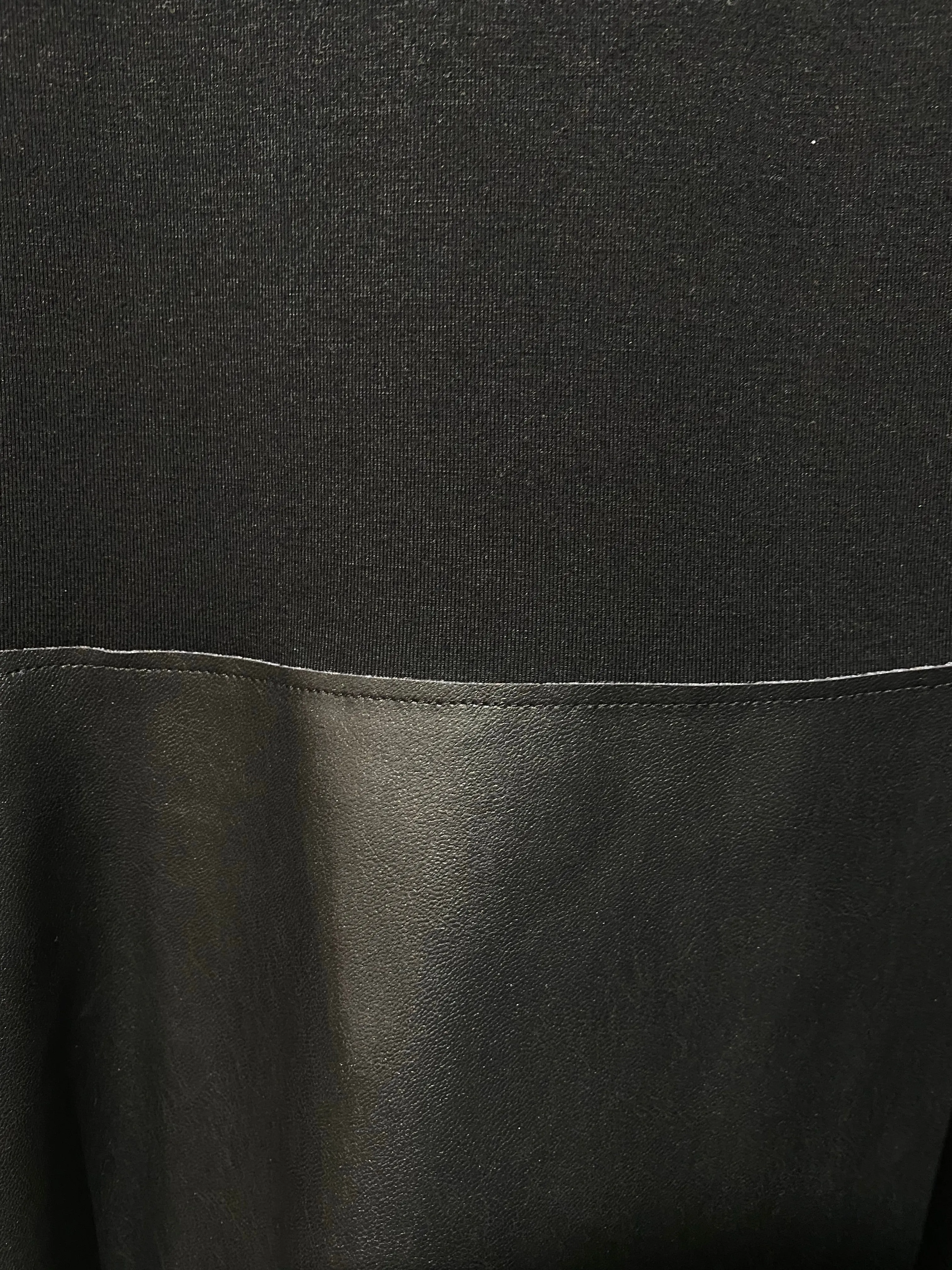 Bailey 44 Long Sleeve Cotton Stretch Dress with Leather Bottom