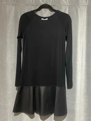 Bailey 44 Long Sleeve Cotton Stretch Dress with Leather Bottom