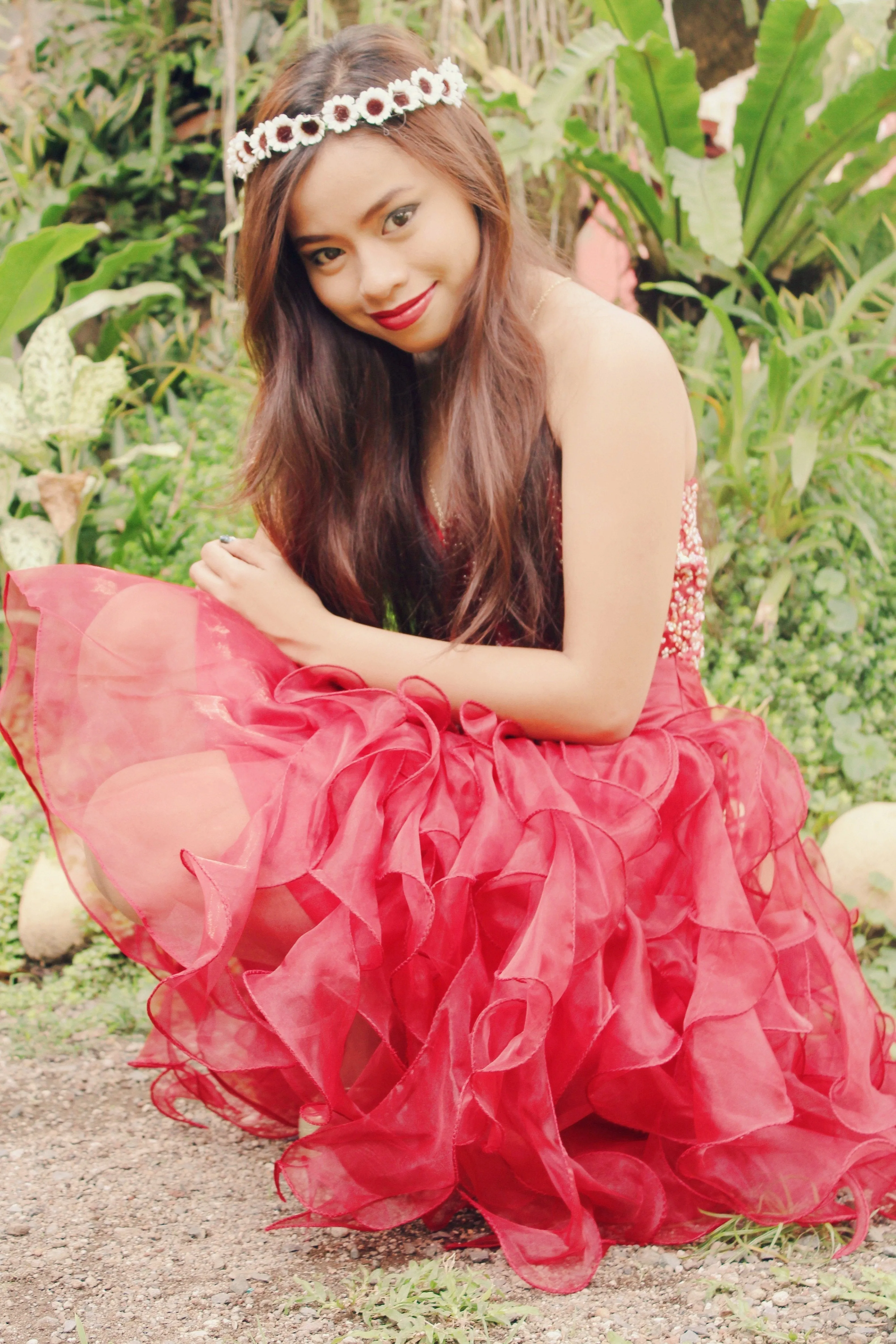 Ball Gown Sweetheart Knee Length Organza Beaded Prom Dress