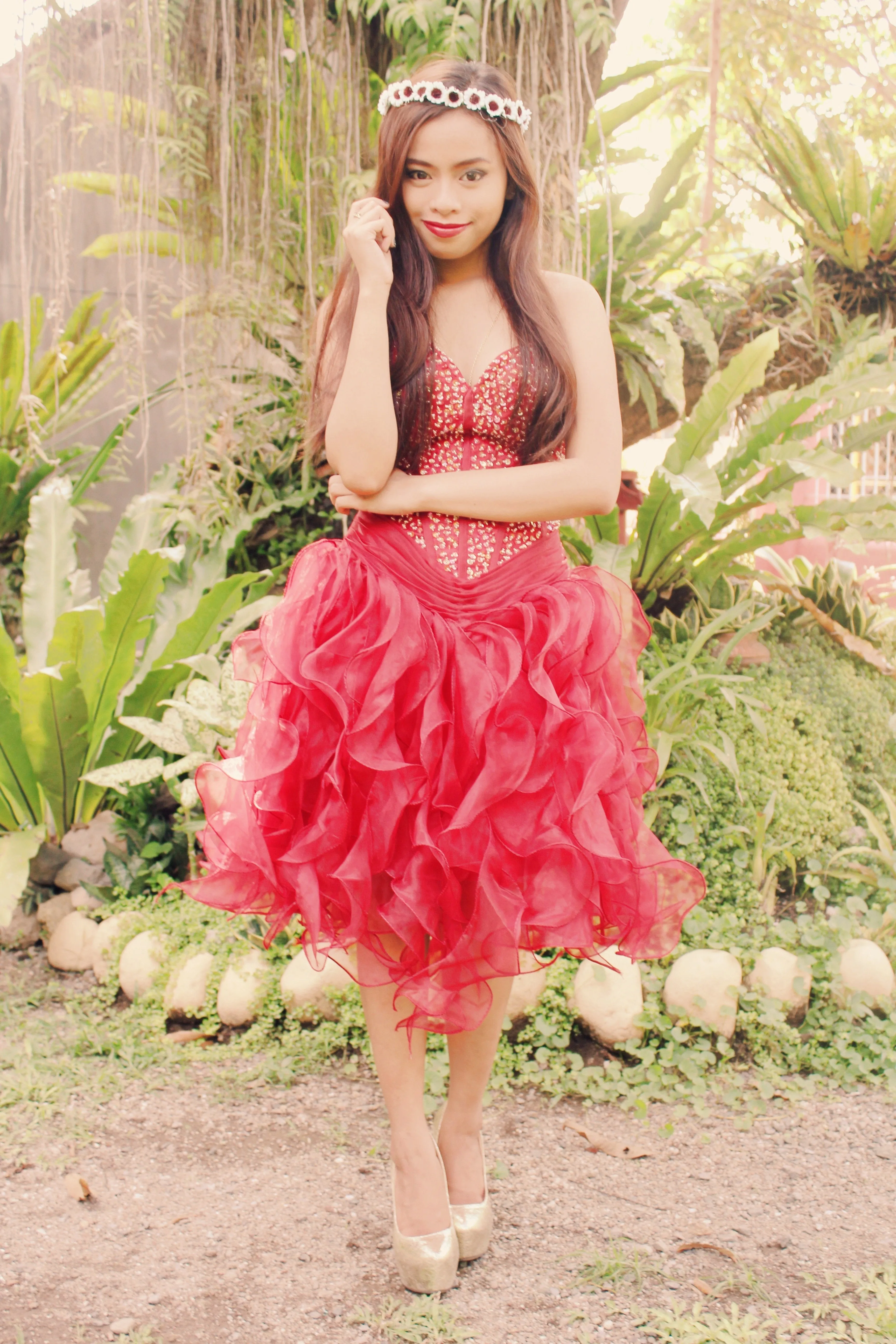 Ball Gown Sweetheart Knee Length Organza Beaded Prom Dress