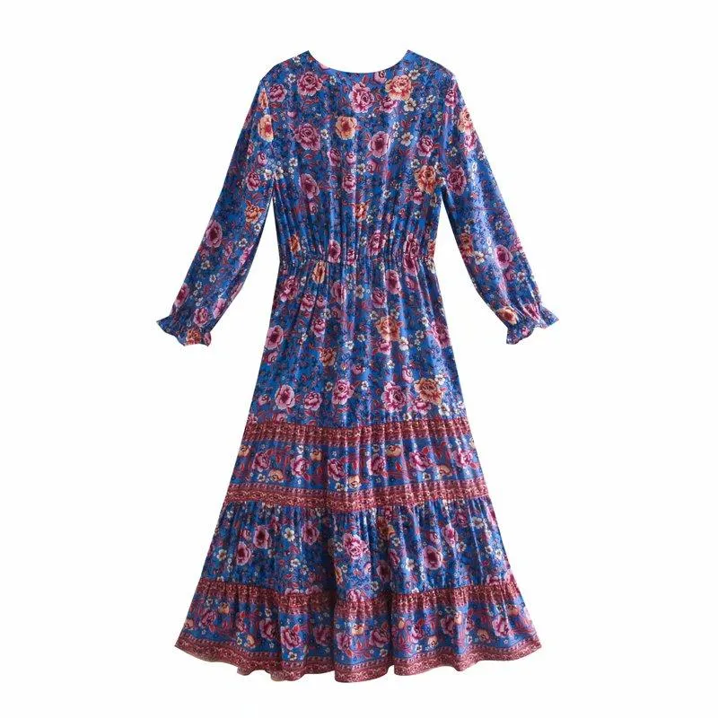 BAROQUE Floral Bohemian Maxi Dress