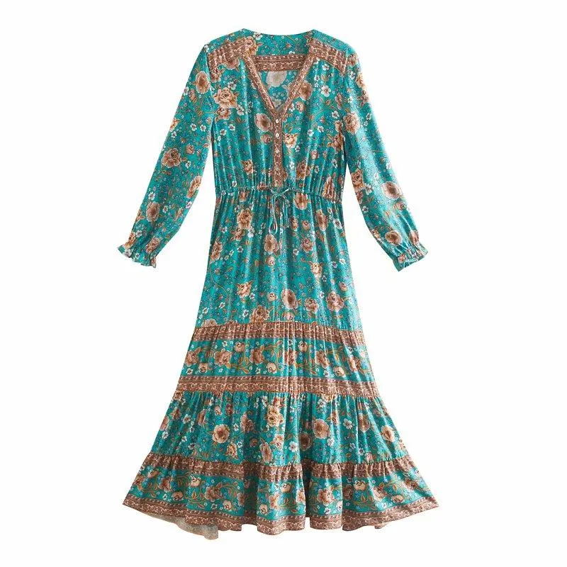 BAROQUE Floral Bohemian Maxi Dress