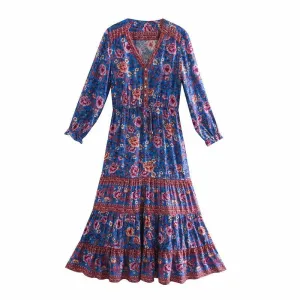 BAROQUE Floral Bohemian Maxi Dress