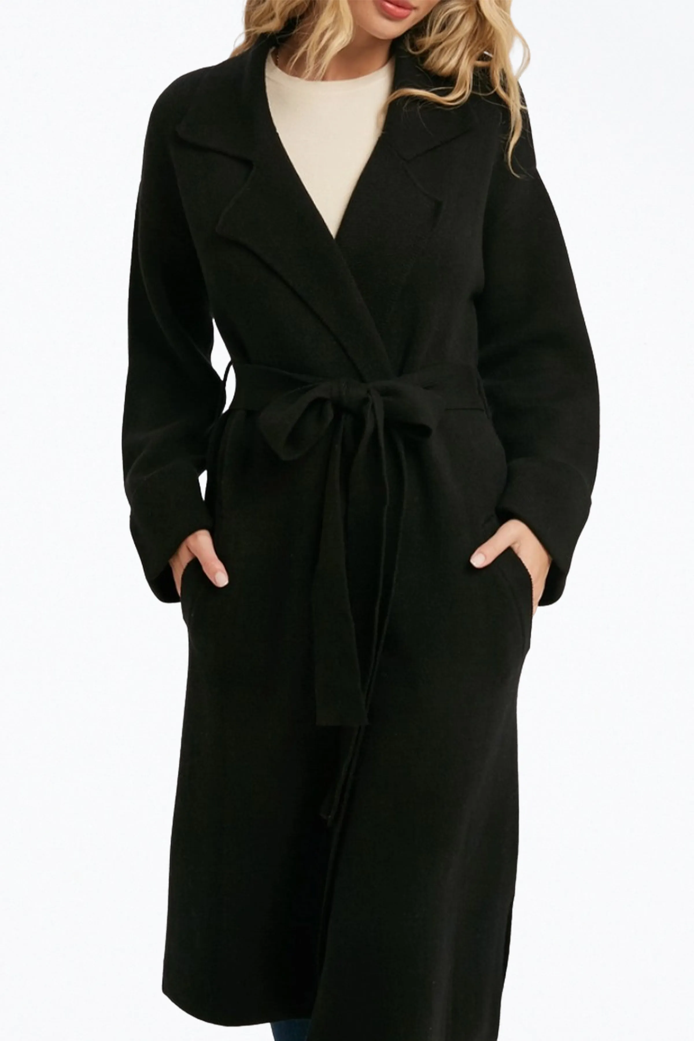 BELTED KNIT CARDIGAN