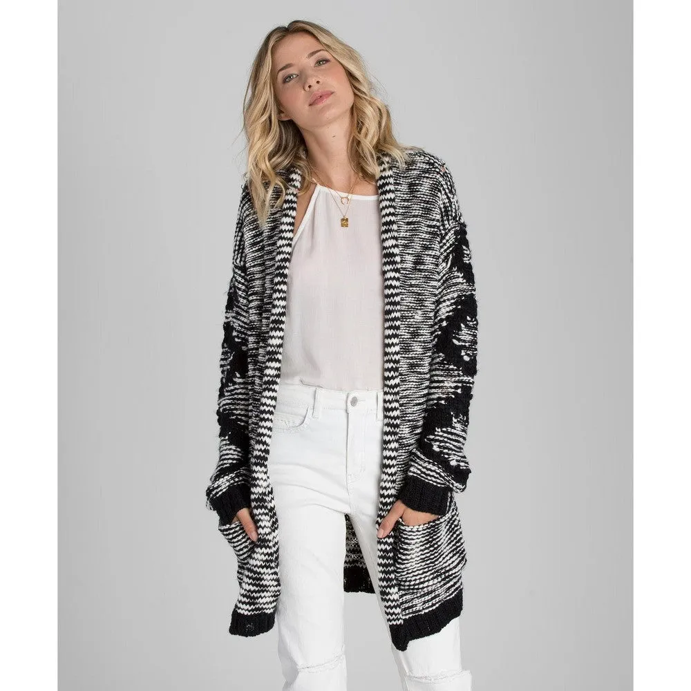 Billabong Women's Shoreline Drive Cardigan | Black/White | SALE