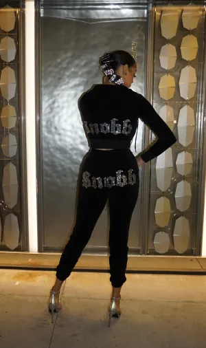 Black Crop Sweatsuit w/ Shorts
