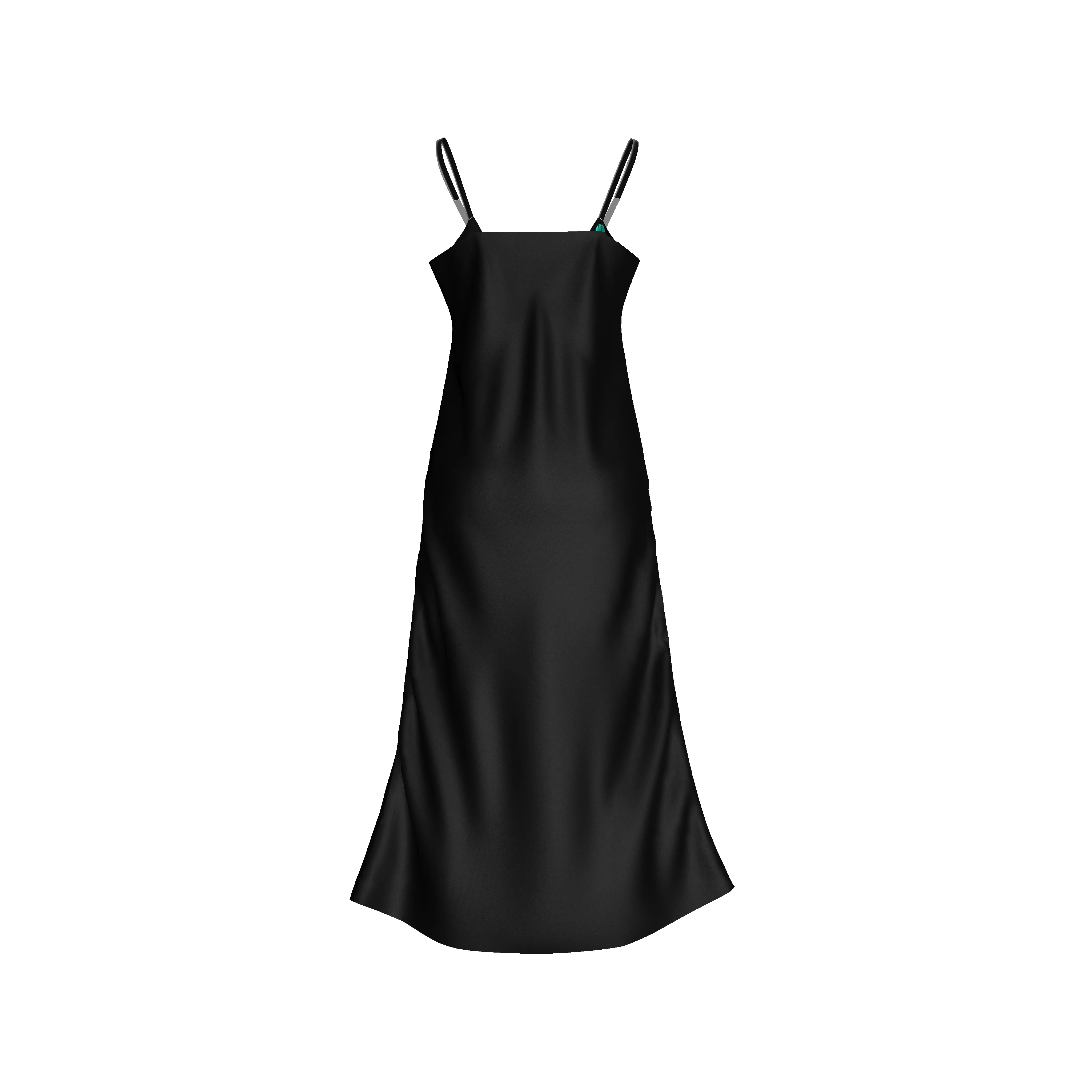 Black Double Drape Slip Dress