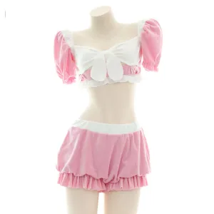 Bow Plush Pajama Set UB6180