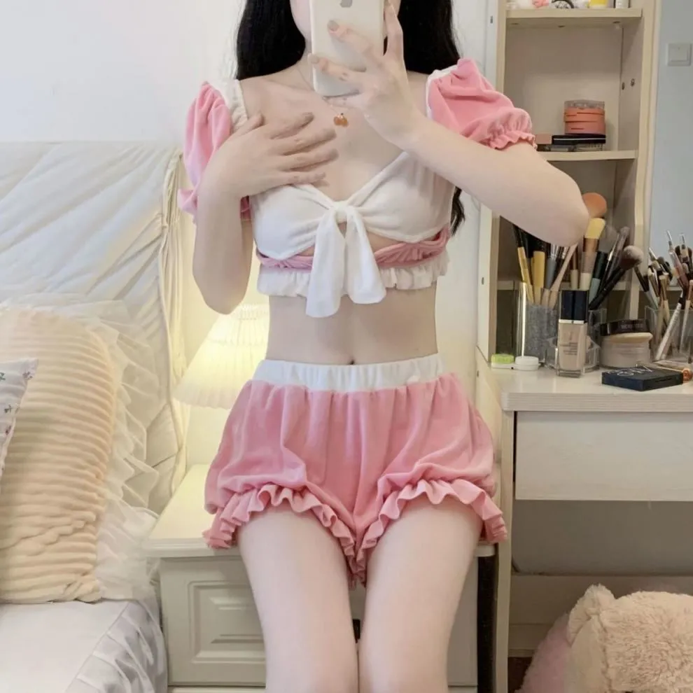 Bow Plush Pajama Set UB6180