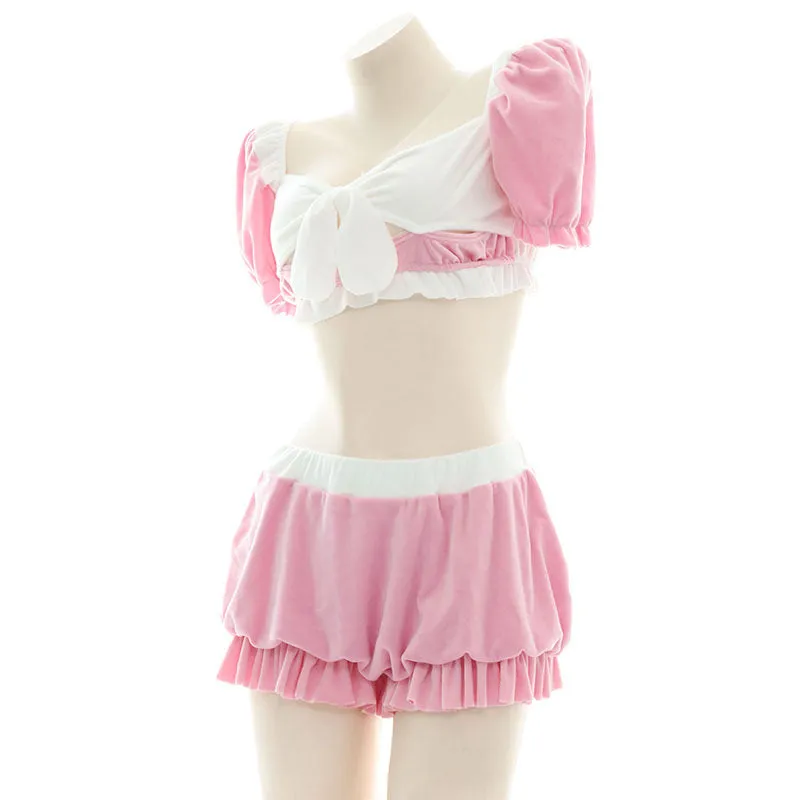 Bow Plush Pajama Set UB6180