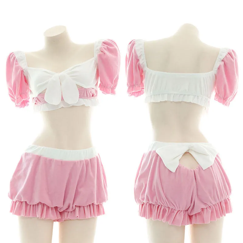 Bow Plush Pajama Set UB6180