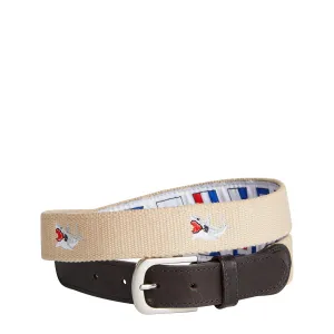 Bowsprit Belt Tan with Great White Shark