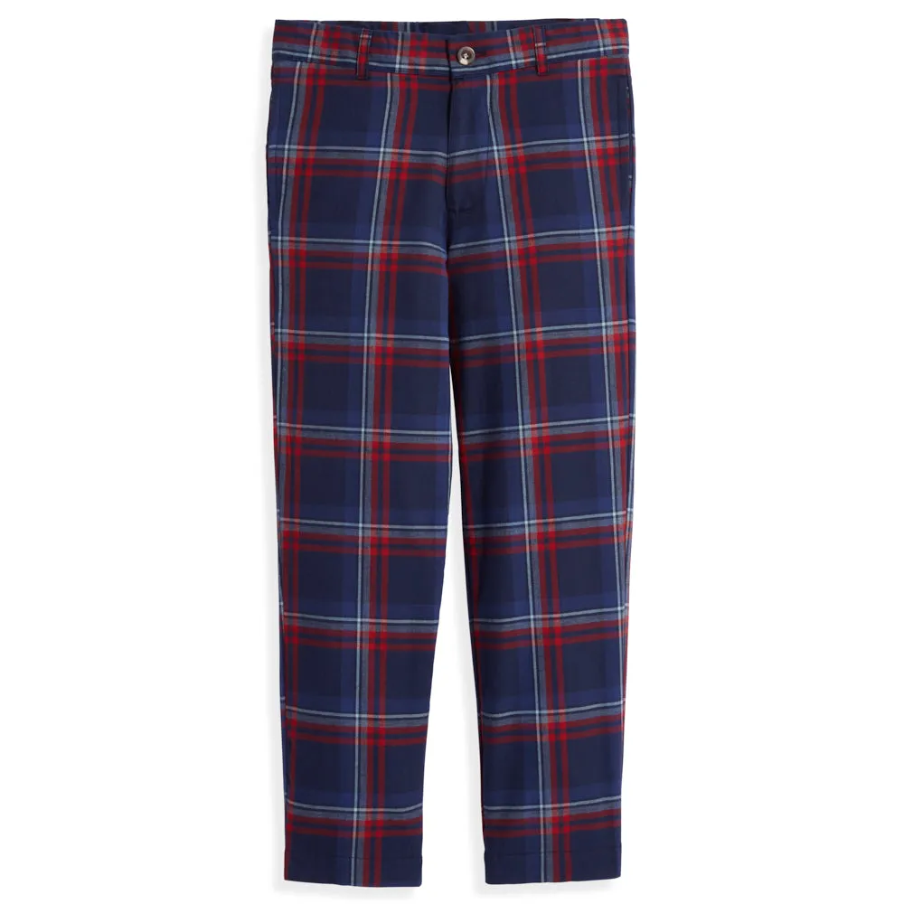 Boy's Plaid Slim Pant -- Calvary Plaid
