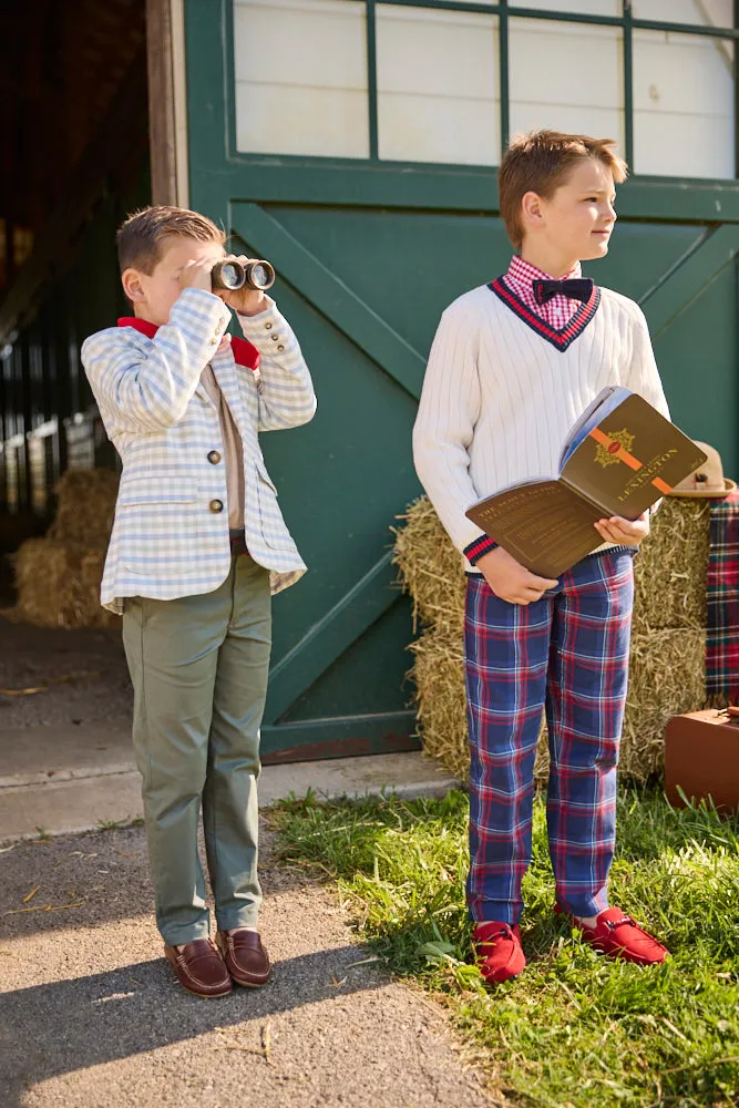 Boy's Plaid Slim Pant -- Calvary Plaid