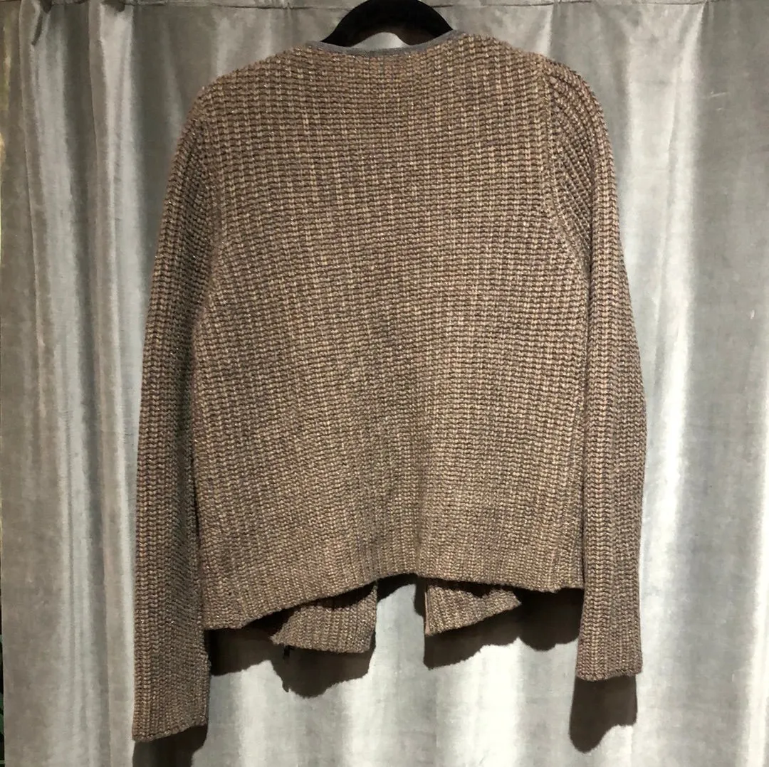Brunello Cucinelli Mocha sprakley thick knit cashmere jacket
