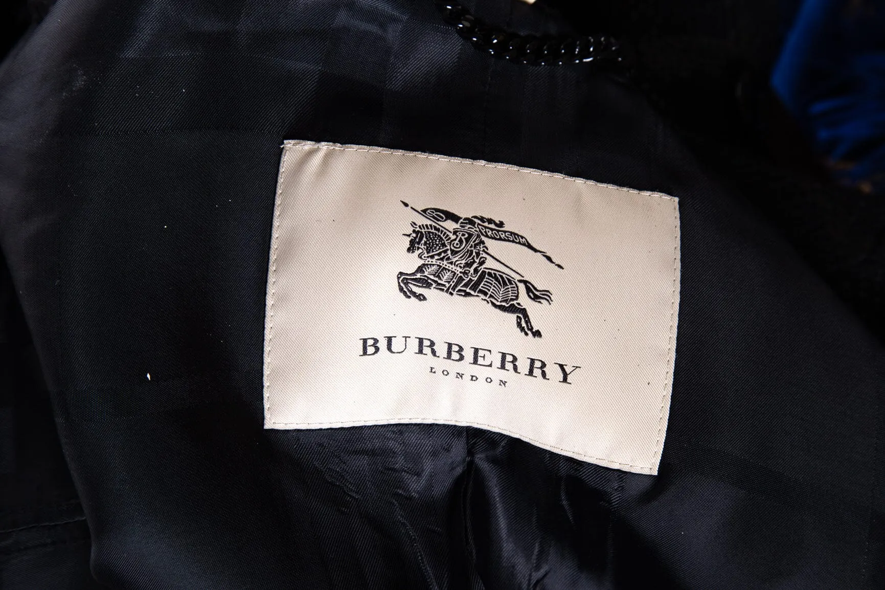 Burberry Black Plaid Knit Button Up Jacket SZ 2