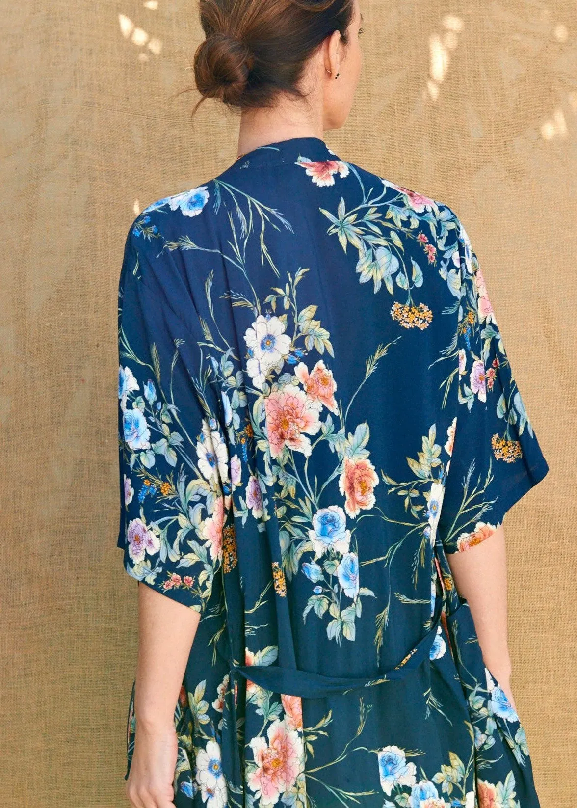 Cara Robe in Navy French Floral