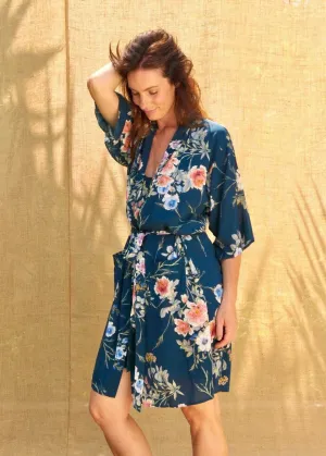 Cara Robe in Navy French Floral