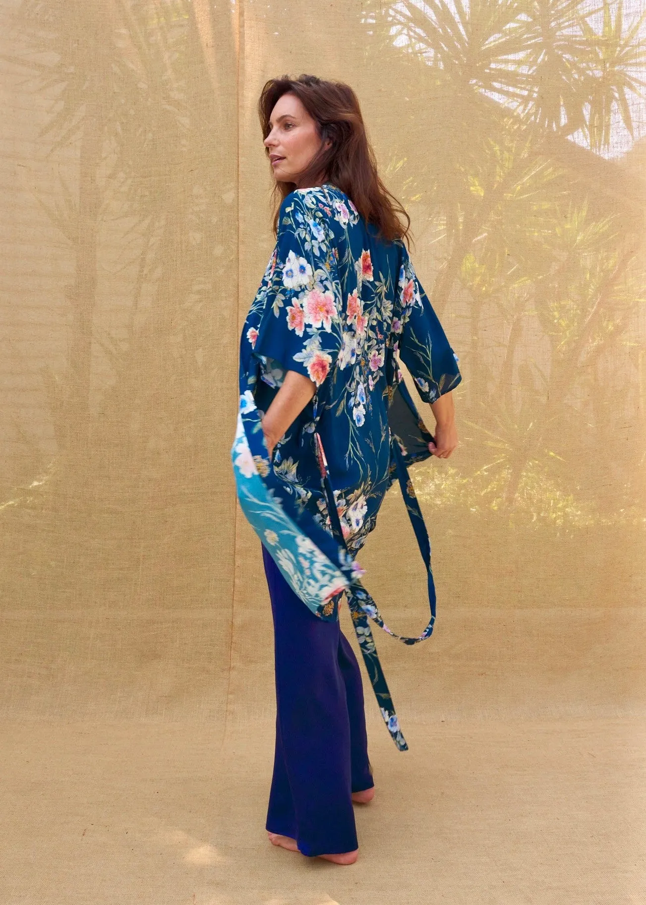 Cara Robe in Navy French Floral