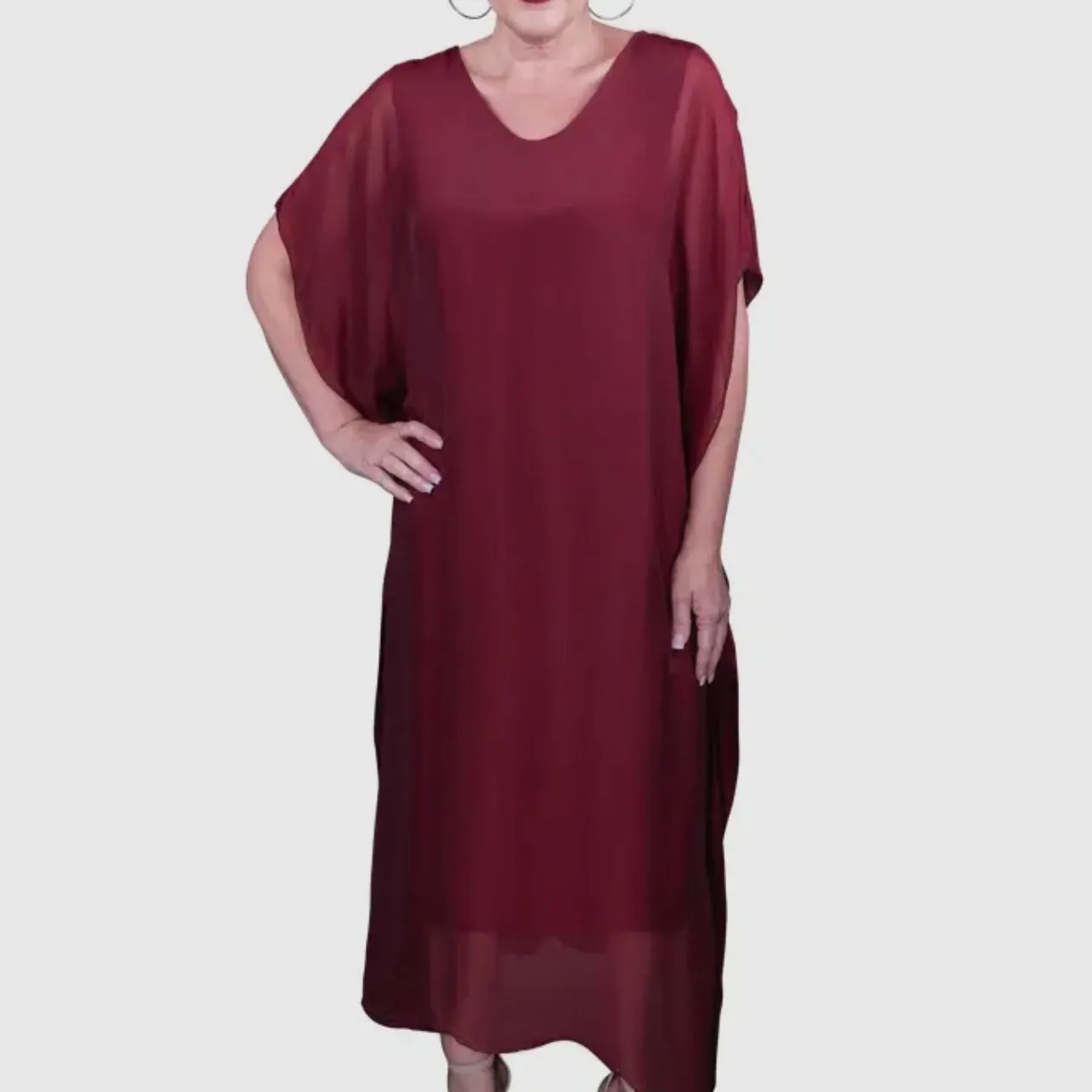 CC silk and jersey kaftan