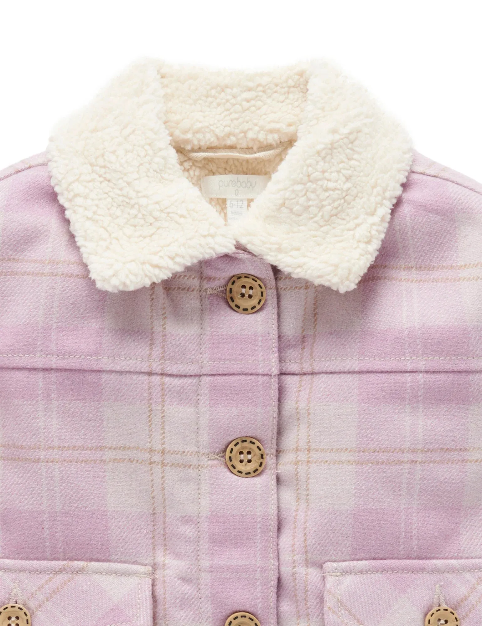 Check Sherpa Jacket - Purple