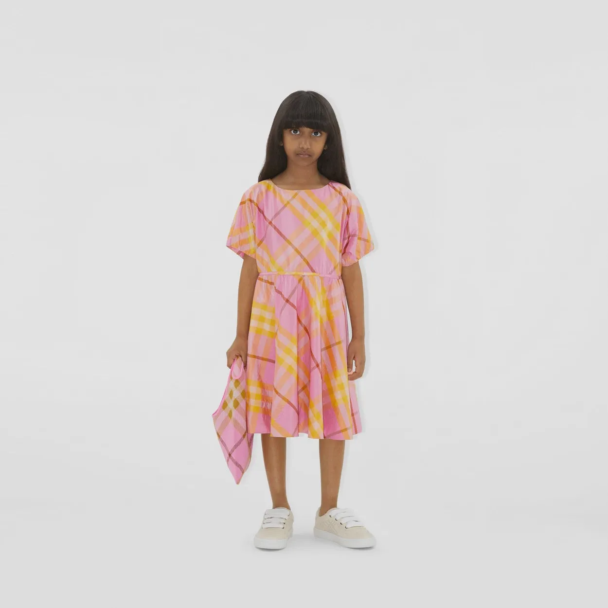 Check Silk Dress